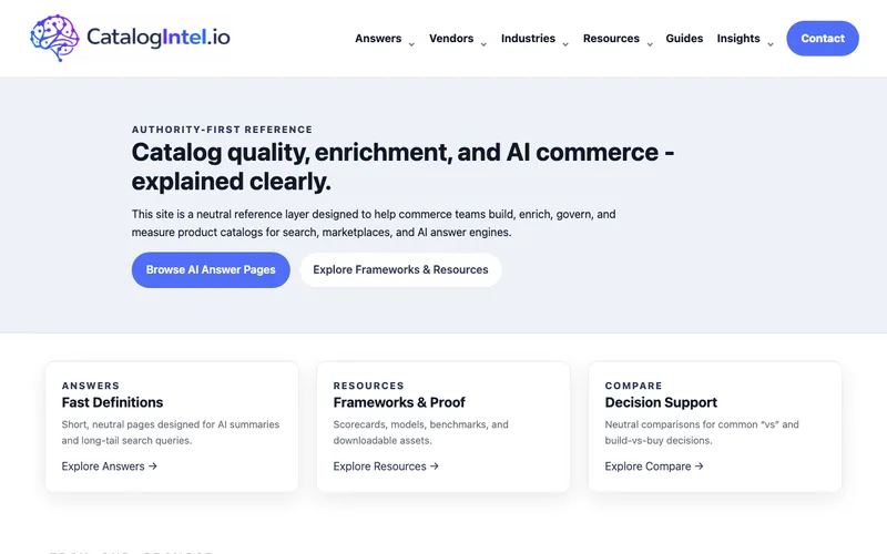 CatalogIntel.io homepage